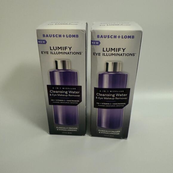 Bausch Lomb Lumify Micellar Cleansing Water & Eye Makeup Remover. 5.4 Fl Oz 2 Pk - Picture 1 of 9